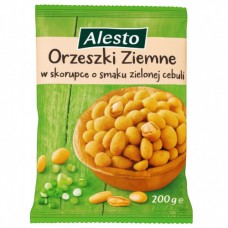 Горіхи Alesto Orzeszki Ziemne skoruce o smaku zielonej cebulk Алесто Арахіс у шкаралупі зі смаком зеленої цибулі 200г