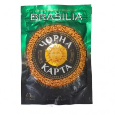 Кава  Чорна карта Brasili 60г розчинна сублемована в м'якій упаковці