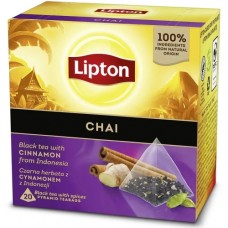 Чай Lipton Chai Ліптон з корицею, імбиром, каркаде, гвоздикою 20 пакетів перемідок