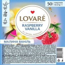 Чай Ловаре LOVARE Raspberry vanilla Малина-ваніль 50 пакет у прозорій плівці