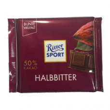 Шоколад Ріттер спорт Гірко-солодкий Ritter sport Halbbitter 100г