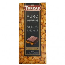Шоколад Торрас Чорний цільний мигдаль Torras Dark Whole Almonds 200г