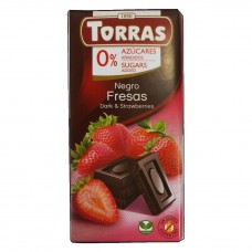 Шоколад Торрас Чорний з полуницею Torras Negro Fresas 75г